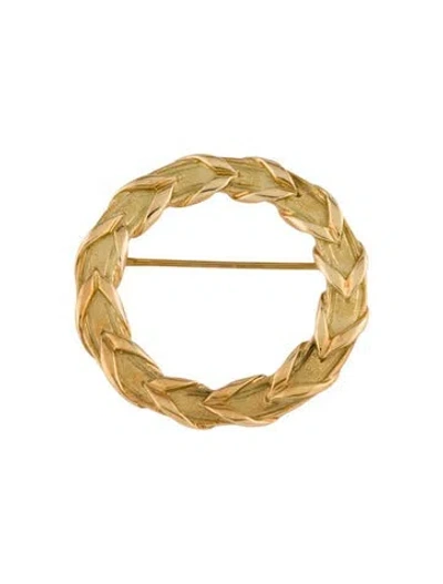 Pre-owned Tiffany & Co Vintage 18k Circle Wreathe Brooch Pin In Multi