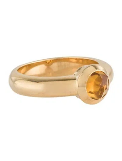 Pre-owned Tiffany & Co Vintage 18k Citrine Solitaire Ring In Multi