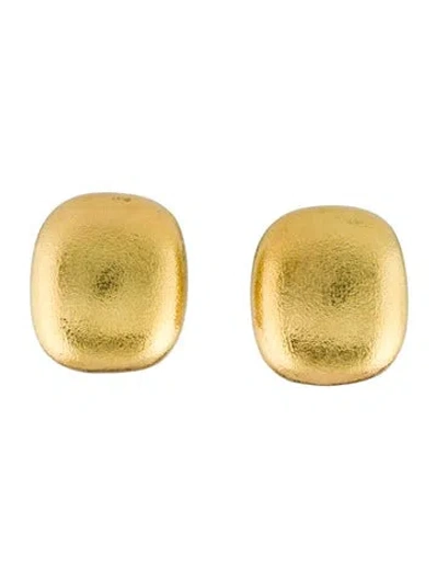 Pre-owned Tiffany & Co Vintage 18k Cushion Dome Earclips Earrings In Multi