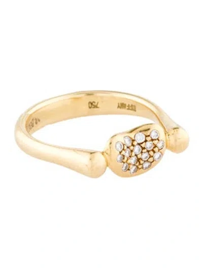 Pre-owned Tiffany & Co Vintage 18k Diamond Bean Ring In Multi