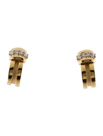 Pre-owned Tiffany & Co Vintage 18k Diamond Groove Earclip Earrings In Multi