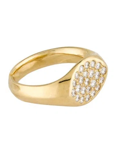 Pre-owned Tiffany & Co Vintage 18k Diamond Signet Ring In Multi
