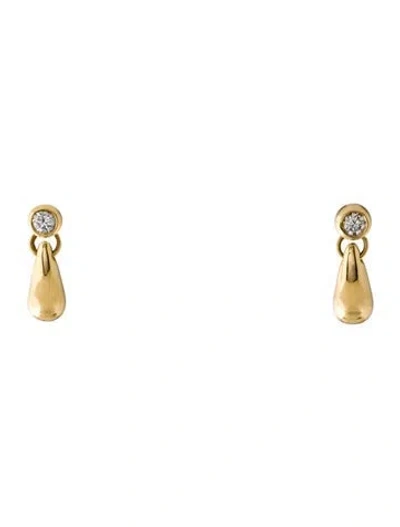 Pre-owned Tiffany & Co Vintage 18k Diamond Teardrop Earrings In Multi