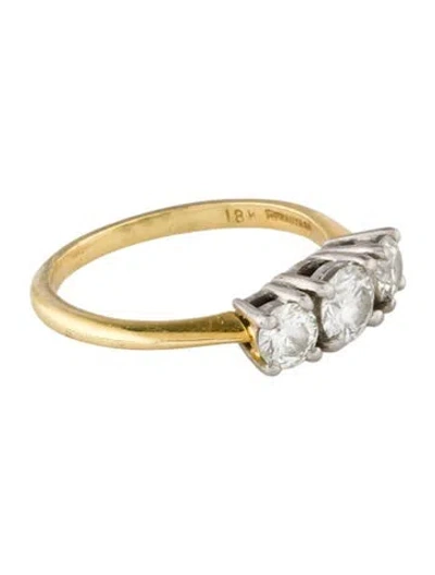 Pre-owned Tiffany & Co Vintage 18k Diamond Three Stone Engagement Ring In Multi