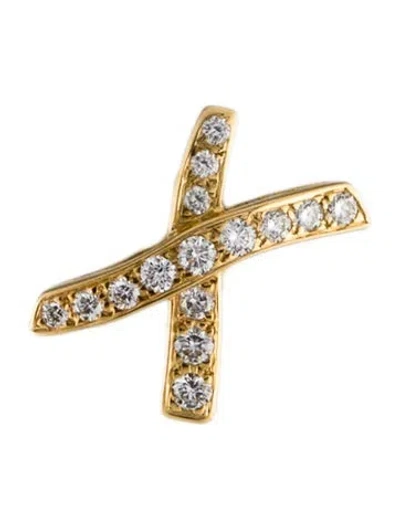 Pre-owned Tiffany & Co Vintage 18k Diamond X Graffiti Single Stud Earring In Multi