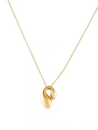 Pre-owned Tiffany & Co Vintage 18k Double Teardrop Pendant Necklace, 16.25" In Multi