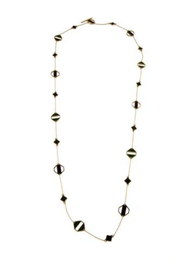 Pre-owned Tiffany & Co Vintage 18k Enamel Zellige Station Necklace, 36.75" In Multi