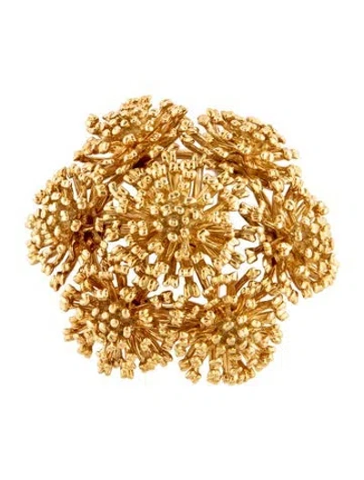 Pre-owned Tiffany & Co Vintage 18k Flower Brooch In Multi