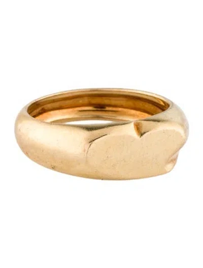 Pre-owned Tiffany & Co Vintage 18k Full Heart Signet Ring In Multi