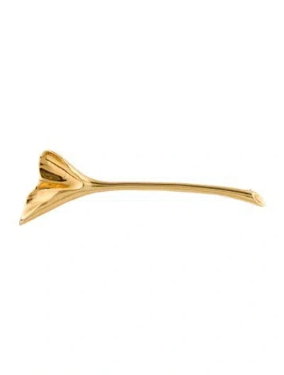 Pre-owned Tiffany & Co Vintage 18k Gingko Leaf Pin Brooch In Multi