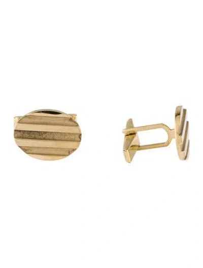 Pre-owned Tiffany & Co Vintage 18k Groove Cufflinks In Multi