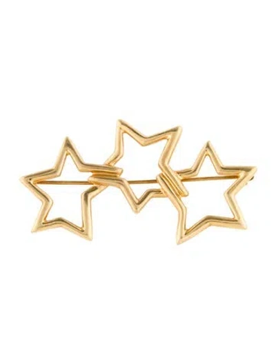 Pre-owned Tiffany & Co Vintage 18k Interlocking Star Pin Brooch In Multi