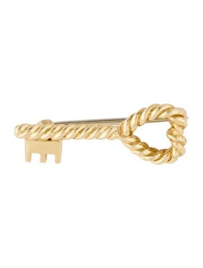 Pre-owned Tiffany & Co Vintage 18k Key To My Heart Brooch In Multi