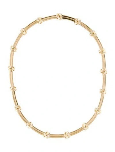 Pre-owned Tiffany & Co Vintage 18k Knot Link Station Necklace, 16" In Multi