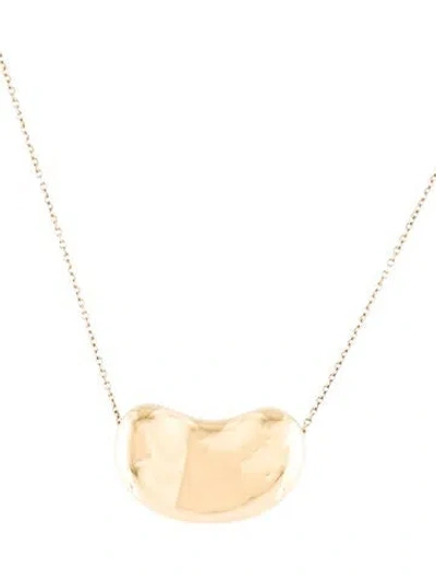 Pre-owned Tiffany & Co Vintage 18k Large Bean Design Pendant Necklace, 16" In Multi