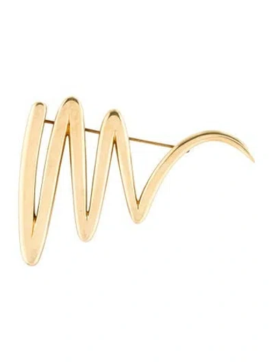 Pre-owned Tiffany & Co Vintage 18k Large Graffiti Scribble Brooch In Multi