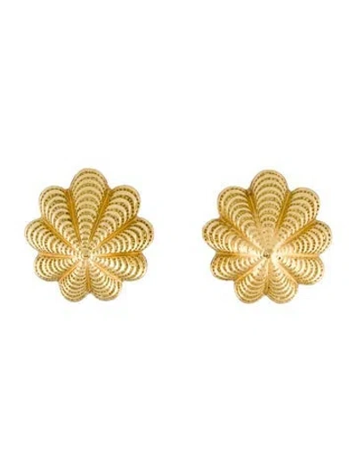 Pre-owned Tiffany & Co Vintage 18k Limpet Schlumberger Earclips In Multi