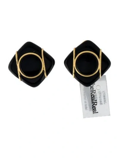 Pre-owned Tiffany & Co Vintage 18k Onyx Clip-on Earrings In Multi