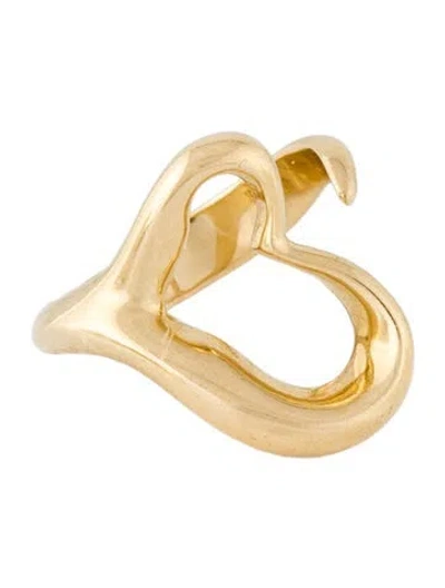 Pre-owned Tiffany & Co Vintage 18k Open Heart Ring In Multi