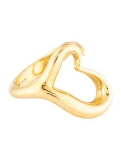 Pre-owned Tiffany & Co Vintage 18k Open Heart Ring In Multicolor