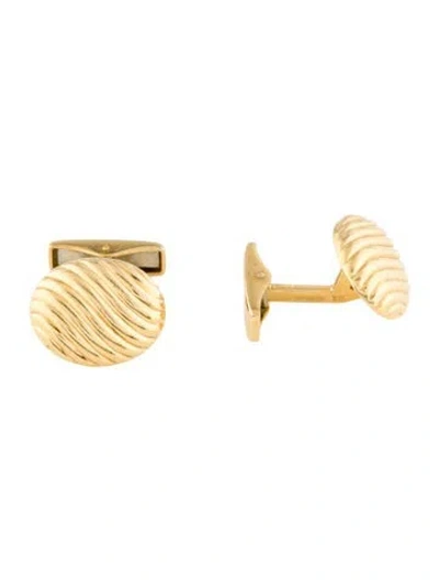 Pre-owned Tiffany & Co Vintage 18k Ridged Oval Cufflinks In Multi