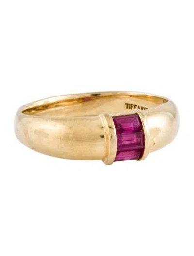 Pre-owned Tiffany & Co Vintage 18k Ruby Band Ring In Multi