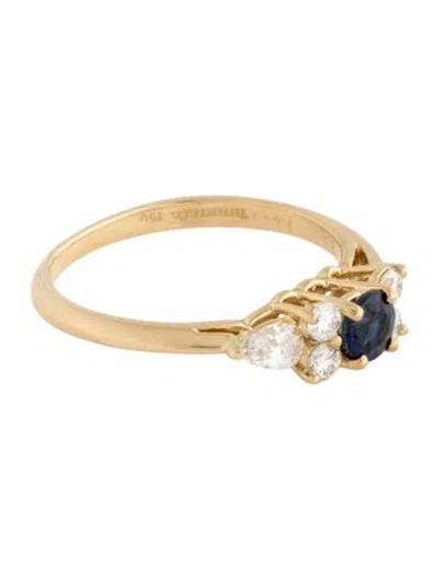 Pre-owned Tiffany & Co Vintage 18k Sapphire & Diamond Engagement Ring In Multicolor