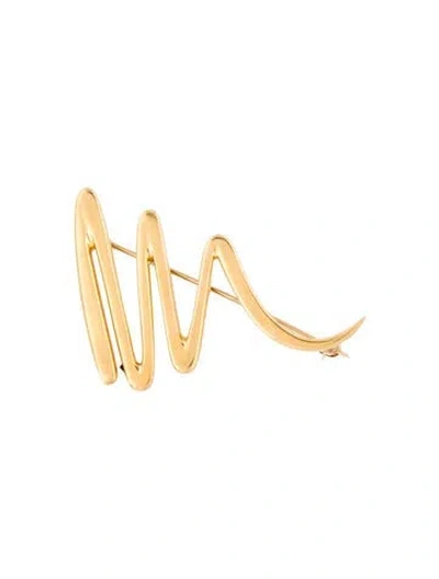 Pre-owned Tiffany & Co Vintage 18k Scribble Brooch Pin In Multi