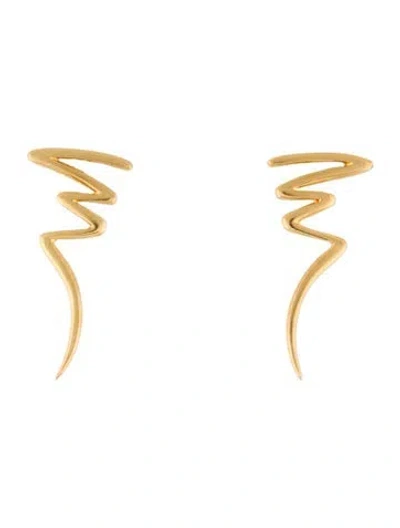 Pre-owned Tiffany & Co Vintage 18k Scribble Zig-zag Earrings In Multi