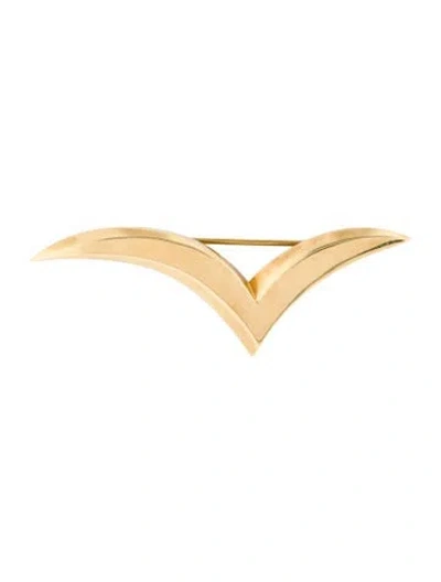 Pre-owned Tiffany & Co Vintage 18k Seagull Pin Brooch In Multi