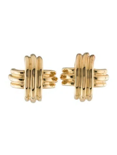 Pre-owned Tiffany & Co Vintage 18k Signature Large 'x' Earclips In Multi