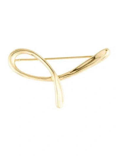 Pre-owned Tiffany & Co Vintage 18k Small Alphabet 'j' Brooch Pin In Multi