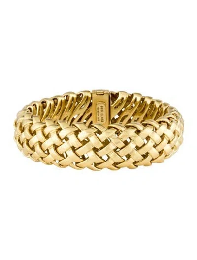 Pre-owned Tiffany & Co Vintage 18k Vannerie Woven Link Bracelet, 6.75" In Multi