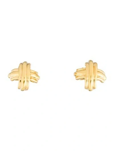 Pre-owned Tiffany & Co Vintage 18k X Clip-on Earrings In Multi