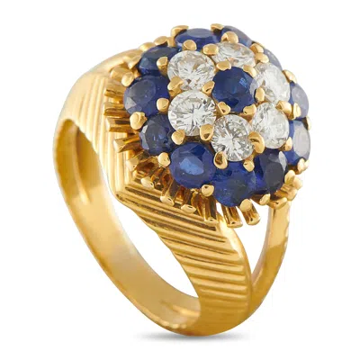 Tiffany & Co Vintage 18k Yellow Gold 0.72ct Diamond And Sapphire Ring Ti11-042726