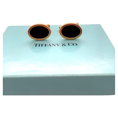 Pre-owned Tiffany & Co . Vintage 18k Yellow Gold And Onyx Cufflinks
