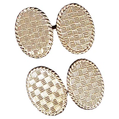 Pre-owned Tiffany & Co . Vintage 18k Yellow Gold Oval Cufflinks