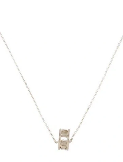 Pre-owned Tiffany & Co Vintage Altas Open Ring Pendant Necklace, 16" In Multi