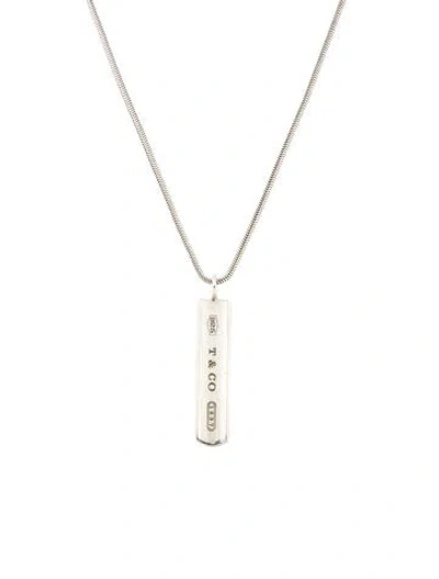 Pre-owned Tiffany & Co Vintage Bar Pendant Necklace, 18.25" In Multi