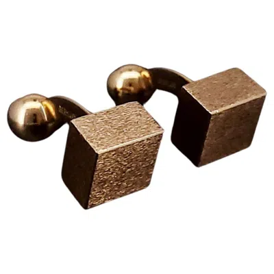Pre-owned Tiffany & Co . Vintage Bark Finish 18k Yellow Gold Cufflinks