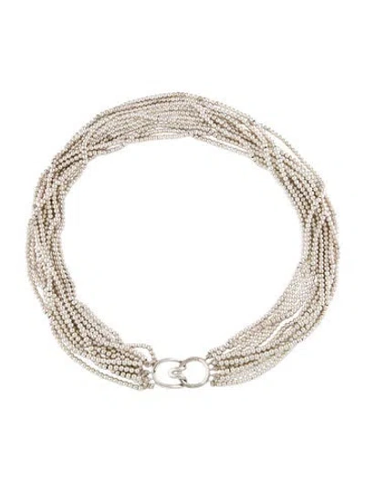 Pre-owned Tiffany & Co Vintage Beaded Multistrand Necklace, 18.25"