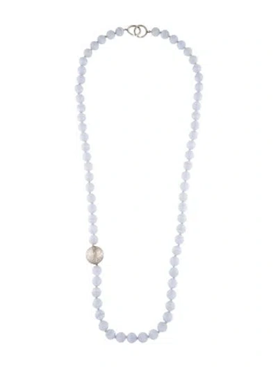 Pre-owned Tiffany & Co Vintage Chalcedony Long Bead Strand Necklace, 32" In Multi