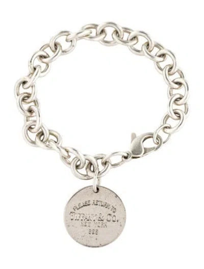 Pre-owned Tiffany & Co Vintage Circle Tag Charm Bracelet, 6.5" In Multi