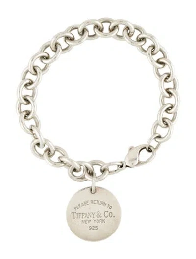 Pre-owned Tiffany & Co Vintage Circle Tag Charm Bracelet, 7" In Multi