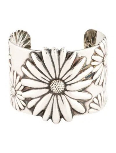 Pre-owned Tiffany & Co Vintage Daisy Cuff Bracelet, 6.5" In Multi