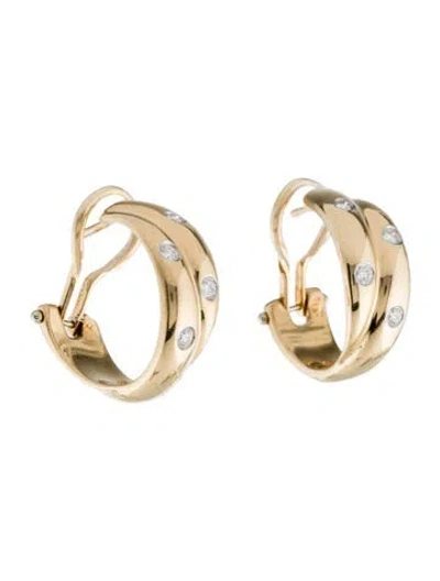 Pre-owned Tiffany & Co Vintage Diamond Etoile Twist Hoop Earrings In Multi
