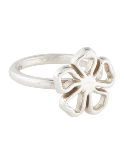 Pre-owned Tiffany & Co Vintage Flower Cutout Cocktail Ring In Multi