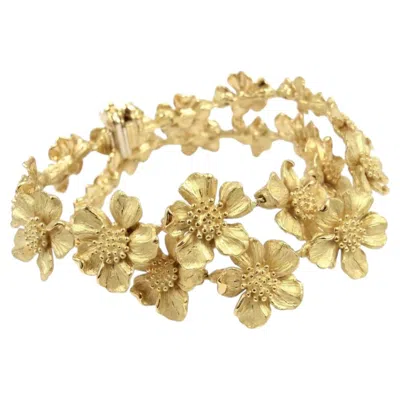Pre-owned Tiffany & Co Vintage Flower Necklace 18k Gold Choker In Multi