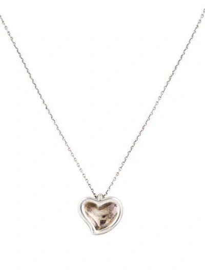 Pre-owned Tiffany & Co Vintage Full Heart Pendant Necklace, 16" In Multi