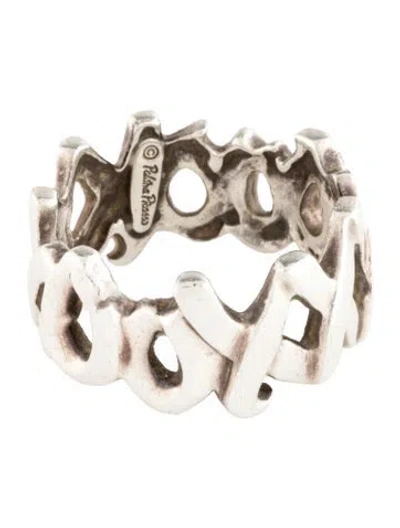 Pre-owned Tiffany & Co Vintage Graffiti Love & Kisses Xo Ring In Multi